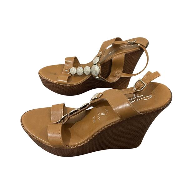 Contesa Studded Strappy Wedges Women's size 9.5 - Picture 6 of 7